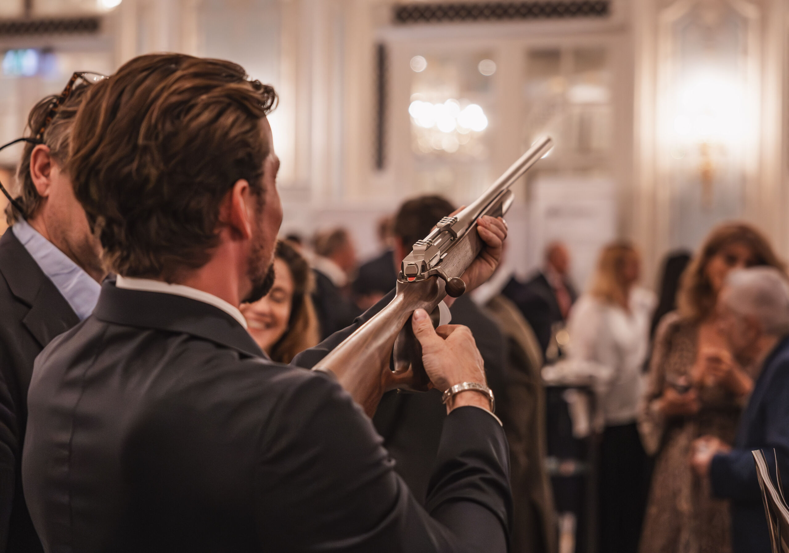 Guests getting hands on at World Gunmakers Evening